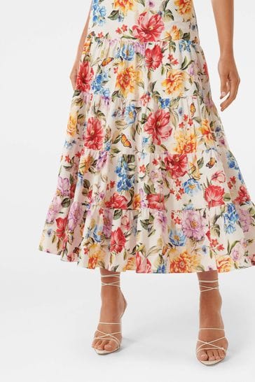 Buy Forever New White Tilly Tiered Midi Skirt from Next Ireland