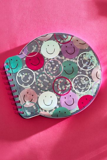 Iridescent Smiley Faces A5 Lined Notebook