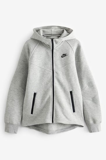 Nike fleece hoodie grey sale