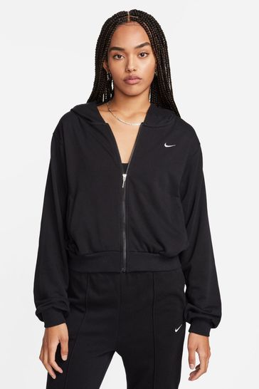 Buy Nike Black Loose Full Zip Chill French Terry Hoodie from Next France