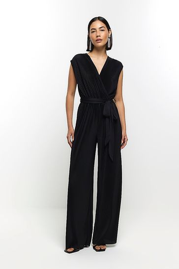 River island plisse jumpsuit discount