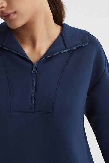 Navy blue shop zip hoodie women's