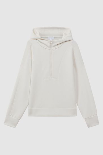 Buy Reiss Ivory Jemma Half Zip Hoodie from Next Australia