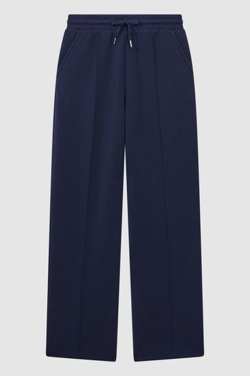 Navy wide leg joggers online