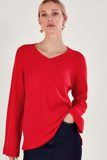 Monsoon red jumper top