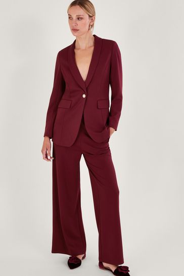 Buy Monsoon Red Paige Single Breasted Ponte Blazer from Next Luxembourg