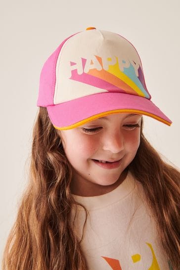 Little Bird by Jools Oliver Pink Happy Rainbow Baseball Cap