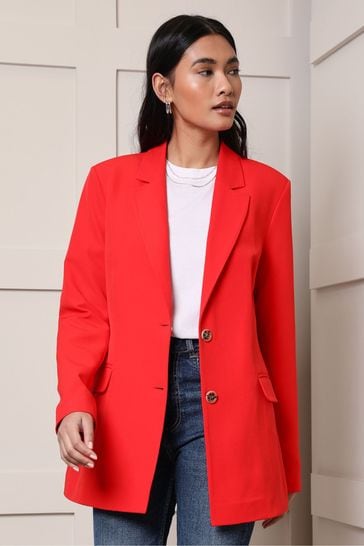 Threadbare Red Relaxed Fit Blazer