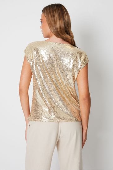 Threadbare Gold Sequin Top