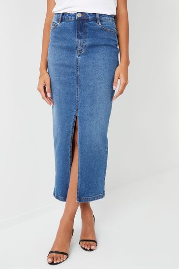 Blue denim maxi on sale skirt