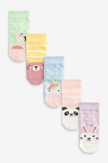 Pastel Character Baby Socks 5 Pack (0mths-2yrs)