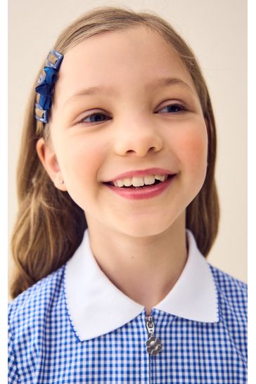 Blue white check school dress store