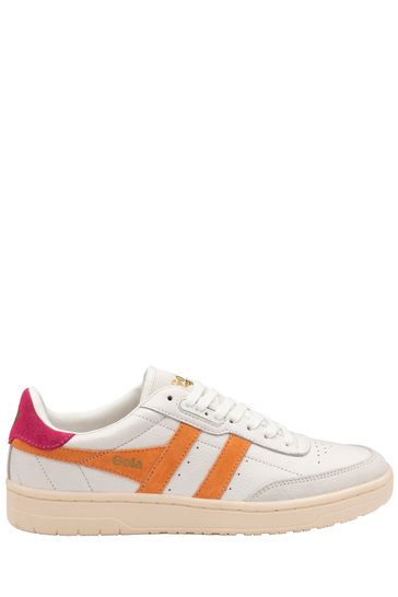 Gola Pearl White Ladies Falcon Leather Lace-Up Trainers