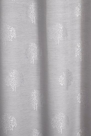 Appletree Silver Harvest Jacquard Eyelet Curtains