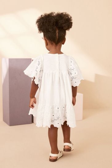 Buy White Broderie Dress 3mths 7yrs from Next USA