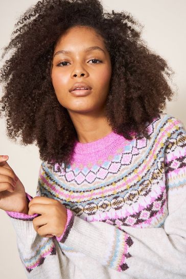 White fairisle jumper new arrivals