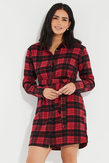 Red tartan shirt dress 2025 uk