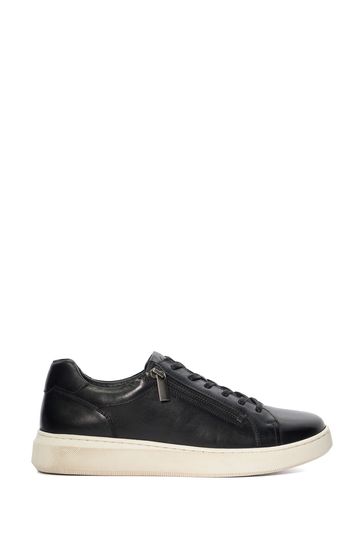 Dune London Black Tribute Zip Detail Cupsole Trainers