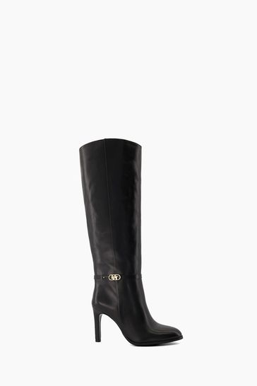 Dune black top leather boots