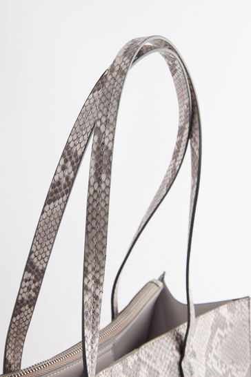 Snake print deals tote bag