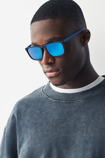 Blue Wayfarer Polarised Sunglasses