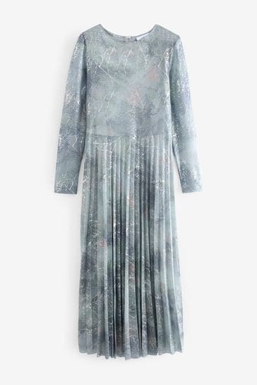Pale blue pleated dress store