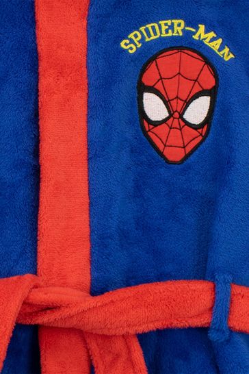 Character Blue 100 Cotton Spiderman Dressing Gown and Pyjamas Set