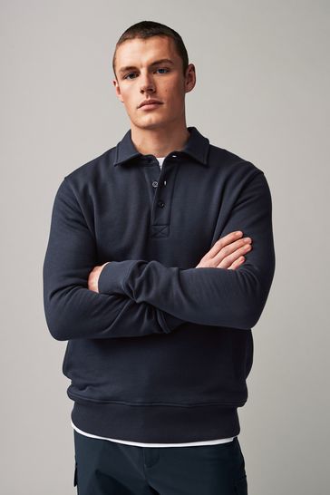 Navy Rugby Polo Sweatshirt