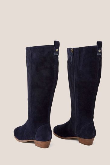 Navy knee on sale high boots