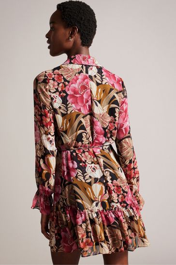 Ted baker pink and black dress online