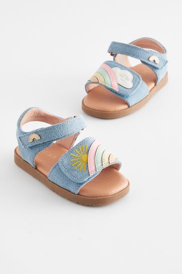 Blue Denim Rainbow Sandals