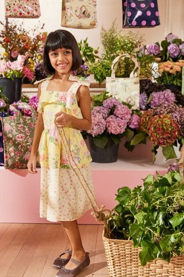 Cath Kidston Yellow Frilly Tiered Dress