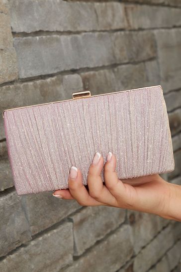 Buy Chi Chi London Pink Pleated Mesh Glitter Clutch Bag from the Next UK online shop