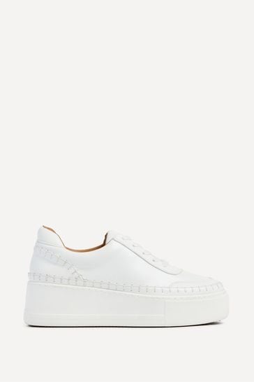 Leather platform trainers sale
