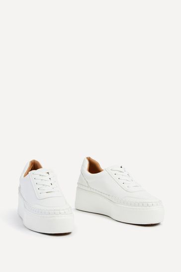 Leather outlet platform trainers