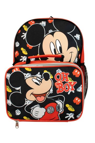 Character Black Mickey Mouse Backpack and Lunchbag Set