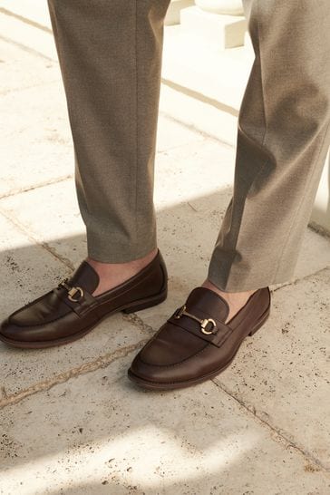 Brown Loafers With Snaffle Trim