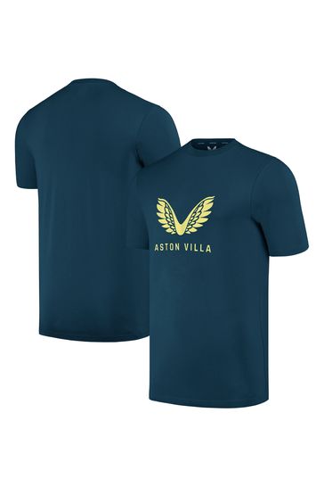 Castore Blue Aston Villa Players Travel T-Shirt