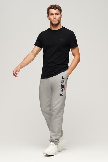 Superdry Grey Sportswear Logo Tapered Joggers