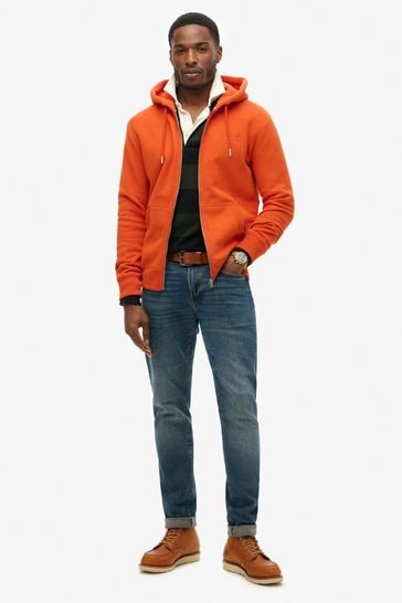 Buy Superdry Orange Essential Logo Zip Hoodie from Next USA