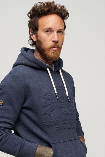 Buy Superdry Blue Embossed Vintage Logo Hoodie from Next Bahrain