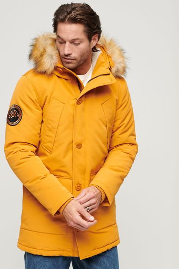 Superdry Yellow Everest Faux Fur Hooded Parka Coat