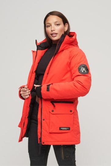 Superdry orange parka hot sale