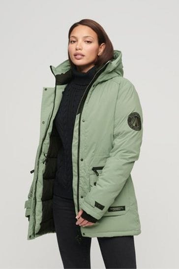 Green padded sale parka