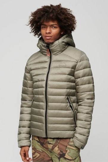 Superdry Gray Hooded Fuji Sport Padded Jacket