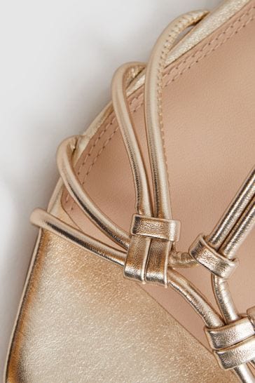 Reiss online gold sandals