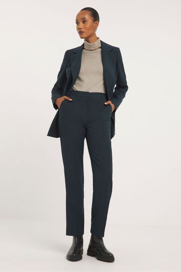JD Williams Navy Blue PVE Straight Leg Trousers