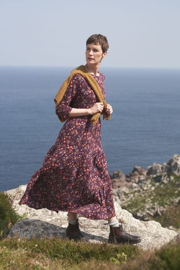 Seasalt Cornwall Line Strokes Tiered Jersey Dress