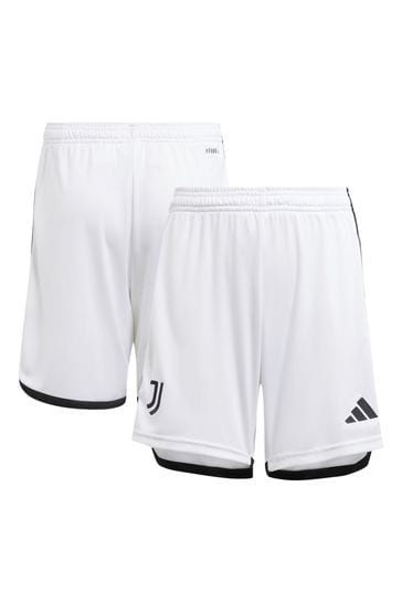 adidas White Juventus Away Shorts 2023-24 Kids