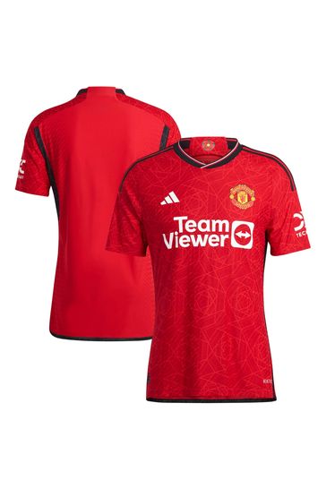 adidas Red Manchester United Home Authentic Shirt 2023-24